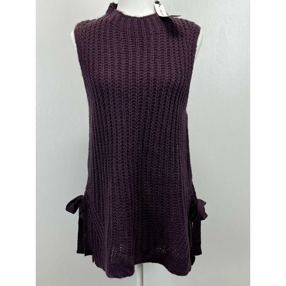 BCBGeneration Sleeveless Tunic Sweater Sz L NWT Side Ties High Neck